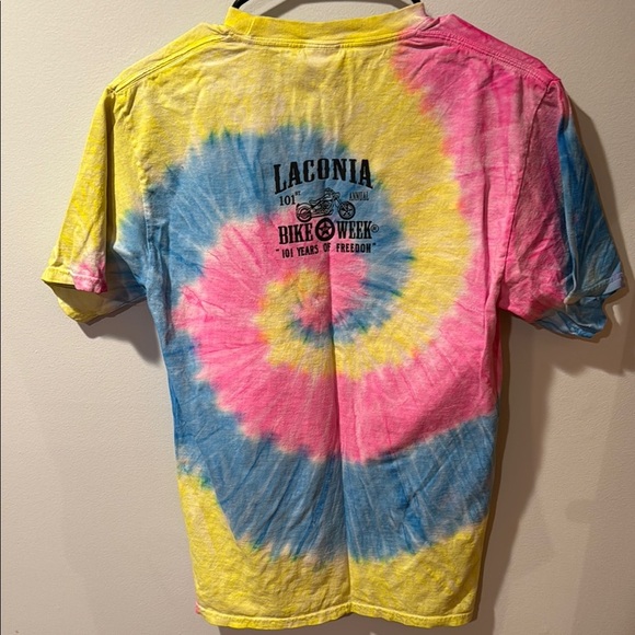 Laconia Bike Week 101 years Tie-Dye Short Sleeve Tee - Picture 4 of 5